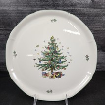 Nikko Cake Plate 11&quot; Happy Holidays Christmas Tree Stars Presents Dishware  - $28.49