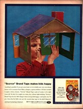 1961 Scotch Brand Tape: Makes Kids Happy Vintage Print Ad nostalgic c3 - £20.14 GBP