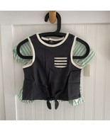 Cat &amp; Jack Girls 2 Piece Set Gray Tank and Stripe Ruffle Top 24 Months NWT - $18.00