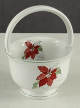 Vintage Christmas Poinsettia China Basket Block Bernarda Mary Lee Goertzen - £16.50 GBP