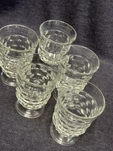 Vintage 1950s Indiana Colony Whitehall Clear Glasses Set Of 6 - 3  7/8” Tall - £24.92 GBP