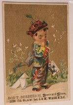 Victorian Trade Card Rob&#39;t Berberich Boots &amp; Shoes Washington DC  Child ... - £3.88 GBP
