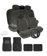 FOR FORD PREMIUM GRADE VELOUR FABRIC CAR SEAT MATS STEERING COVERS SET - £50.17 GBP