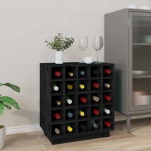Wine Cabinet Black 55.5x34x61 cm Solid Wood Pine - £53.27 GBP