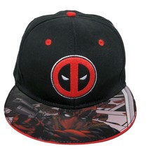 Marvel Deadpool Snapback Baseball Cap Hat Adjustable Logo Print On Bill - £22.38 GBP