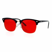 Color Gafas Sol Lente Cuadrado Top Negro Cuerno Rim Unisex Moda UV 400 - $9.89