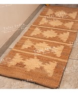 brown and yellow hemp rug, home decor jute rug, hemp jute rug carpet, pr... - $201.54 CAD