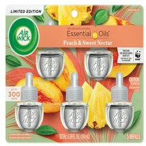 Air Wick Essential Oils Refills, Peach &amp; Sweet Nectar, Pack of 5 Refills - £19.07 GBP