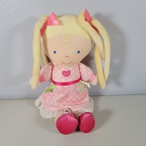 Kids Doll Lovey Pink Baby Blonde Pigtails Plush Cuddle Toy 11&quot; Preferred... - $14.99