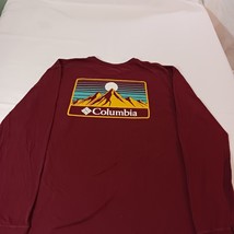Columbia Men's Burgundy Cotton Long Sleeve Crewneck Graphic T-Shirt Size 2XL image 12