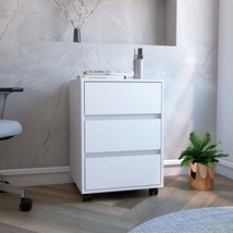 White 3-Drawer Filing Cabinet with Smooth Glide Rollers - $3,759.15 MXN