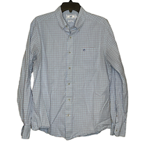 Southern Tide Mens Shirt Size Large Trim Fit Blue Pink Check Cotton Blend LS - £20.34 GBP
