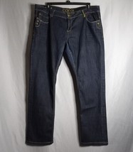 COOGI Australia Women&#39;s Straight Leg Rhinestone Back Pockets Dark Wash Jeans 22W - £27.25 GBP