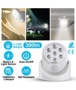 7 Led Adjustable Motion Light Activated Sensor Indoor Outdoor Cordless B... - £23.22 GBP