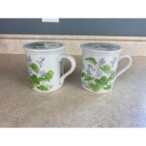 The Toscany Collection Ceramic Coffee Mug with Lid Made in Japan Set Of Two - $11.87