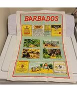 Vintage Cotton Irish Linen Tea Towel BARBADOS RUM NOS - $17.86