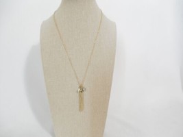 Charter Club 16&quot; Gold Tone Charm Tassel Necklace Y584 - $11.51