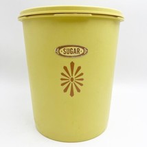 Vintage Tupperware Servalier Canister Style 807-8 with Starburst Lid Yellow Used - £11.79 GBP