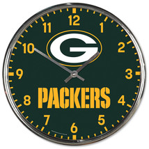Green Bay Packers Round Chrome Wall Clock - $80.99