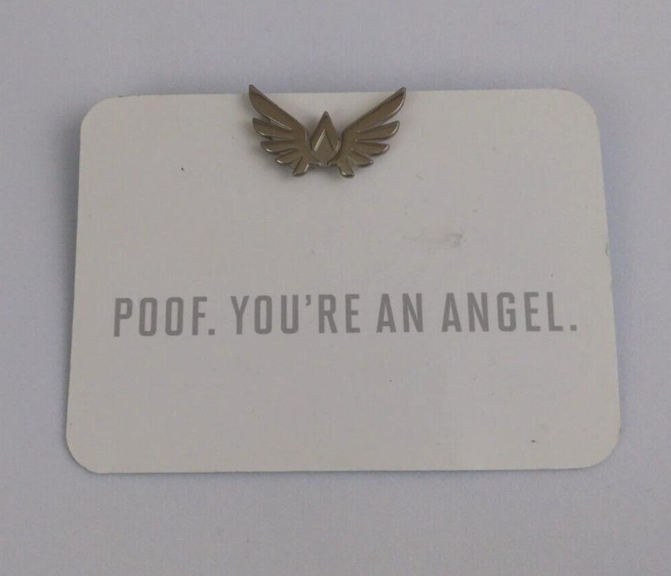 Vintage Albertina Kerr Poof You&#39;re An Angel Lapel Hat Pin On Cardboard - $8.42