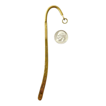 2 Bookmarks Gold Engraved Two Sided Rose Flower Add a Beadable Bead Findings - £3.94 GBP