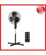 Luxurious 16&quot; Black Digital Stand Fan with Adjustable Height &amp; Wide Osci... - $914.25 MXN