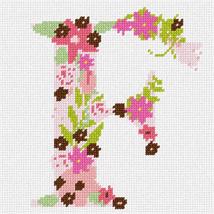 Pepita Needlepoint kit: The Letter F Flowering, 7&quot; x 7&quot; - $50.00+
