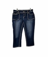 Maurices Women&#39;s Straight Capri Embroidered Denim Blue Jeans Juniors  5/6 - $12.70