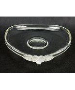 Center Piece Tri Corner Bowl w/Frosted Rose Decoration at1 Corner Heavy ... - $16.61