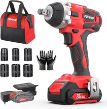 Populo 20V Cordless Impact Wrench, 12&quot; Chuck Power Impact Wrenches, 2389 In-Lbs - £50.32 GBP