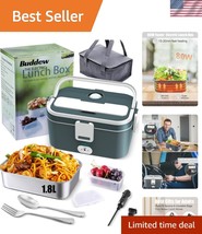 Portable 1.8L Electric Lunch Box 80W Heater for Travel &amp; Office with Acc... - $29.99