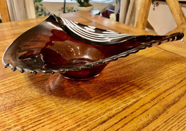 Vintage Italian art glass bowl home decoration folded modern design top ... - $75.00
