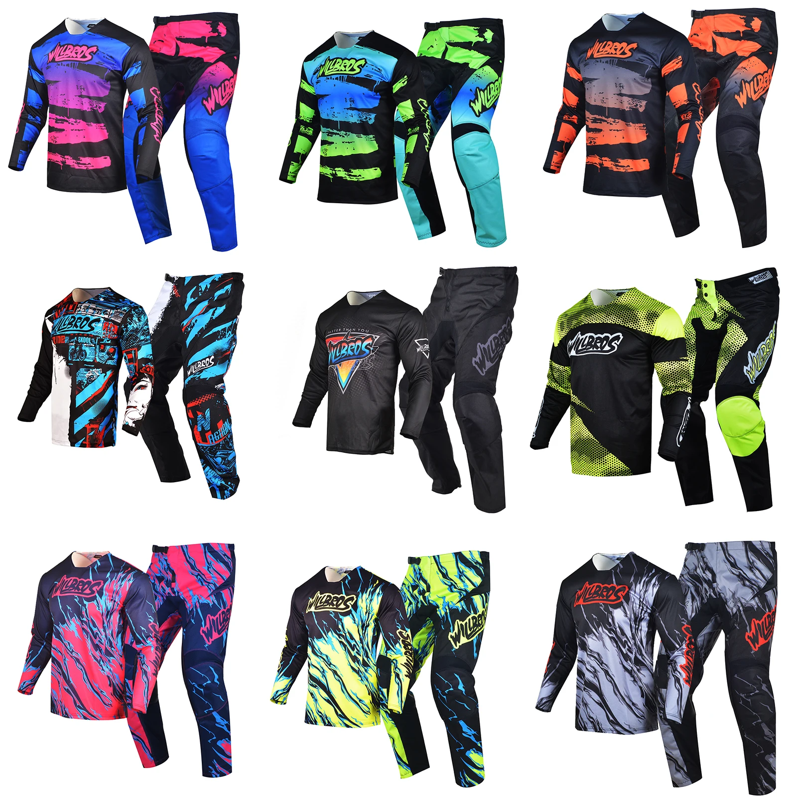 Willbros MX Set Motocross Jersey and Pants Combo Men&#39;s Women&#39;s Racing Suit - £79.18 GBP+