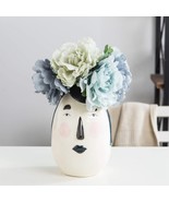 Tenforie Ceramic Face Shape Flower Vase For Decoration,, Bottom Waterproof - £31.89 GBP