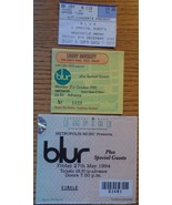 Blur 3 Ticket Stub Lot 91 Cardiff University 94 Empire + 95 Newcastle Ar... - £11.73 GBP