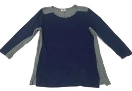 Old Navy Women&#39;s Casual Tee-shirt Top 3/4 Sleeve Blue &amp; Gray Pull Over P... - £14.20 GBP