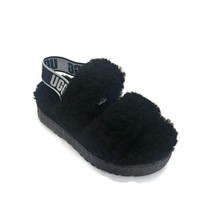 UGG Oh Fluffita Sheepskin Platform Slippers Size 10 Slingback Sandals 1120876 - £48.20 GBP