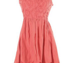 Dress barn Coral Eyelet Lace Pinafore Sundress Dress Size 4 Empire Waist - $31.18