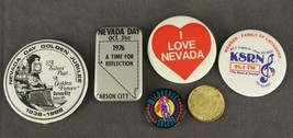 Vintage Advertising Pinback Button Lot All NEVADA Carson City Golden Jubilee - £15.13 GBP