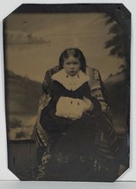 Tintype Photo Lovely Child McKown Bouton Family Elmwood Princeville Illinois Mk7 - £15.91 GBP