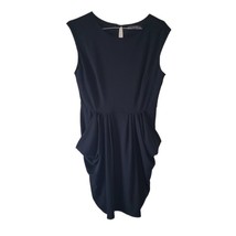 Twenty One Black Sleeveless Ruched Midi Dress with Pockets - £11.41 GBP