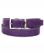 Paul Parkman Mens Belt Leather Purple Italian Calfskin Hand-Painted B01-... - $149.99