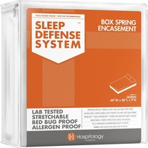 Hospitology Products Box Spring Encasement - Zippered Bed Bug Dust Mite Proof - £31.59 GBP