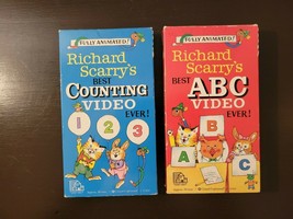 Fully Animated Richard Scarry&#39;s Counting Video  &amp; Best ABC Video Ever! VHS Set - £15.60 GBP