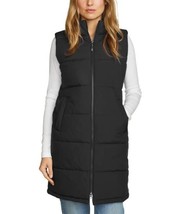 Eddie Bauer Womens Puffer Vest Black Long Hood Pockets Sleeveless Lightw... - $68.99