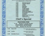 The Famous Pacific Fish Company Menu Scottsdale Arizona 1991 - $27.72