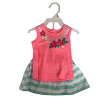 New Carters Girls Infant Baby Size 3 months 2 piece Outfit Set Pink Tank... - $191.25 MXN