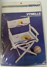 Bernat Vynelle Mesh Vinyl Fabric to Needlepoint Nautical Director's Chair 1982 - $49.45