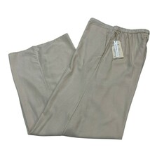 Midnight Sky Pants Womens L Ivory Linen Blend Wide Leg Pull On Beachy Co... - $536.15 MXN