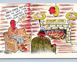Lodge Scene Taxidermy Artist Signed Elmer Anderson Comic UNP Chrome Post... - $3.91